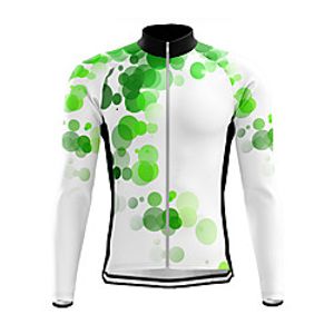 21Grams Men's Long Sleeve Cycling Jersey Summer Spandex White Polka Dot Fluorescent Bike Top Mountain Bike MTB Road Bike Cycling Quick Dry Moisture Wicking Sports Clothing Apparel  Athleisure Lightinthebox