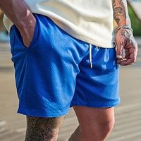 Men's Athletic Shorts Running Shorts Gym Shorts Mesh Shorts Sports Going out Weekend Breathable Quick Dry Running Casual Pocket Drawstring Elastic Waist Plain Knee Length Gymnatics Activewear Black Lightinthebox - thumbnail