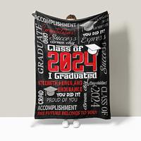 2024 Graduation Commemorative Flannel Blanket for Boys and Girls Graduation Gift for Her Congratulations on Graduation Blanket Doctoral Graduation Gift College School Master's Degree Graduation Lightinthebox