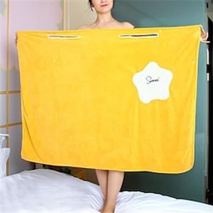 105135cm Best-selling Star Pocket Water Absorbent Girls Can Wear Bath Towel Coral Fleece Bath Dress Wholesale Lady Bathrobes miniinthebox