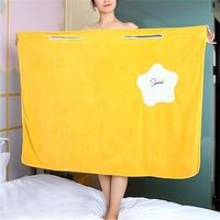 105135cm Best-selling Star Pocket Water Absorbent Girls Can Wear Bath Towel Coral Fleece Bath Dress Wholesale Lady Bathrobes miniinthebox - thumbnail