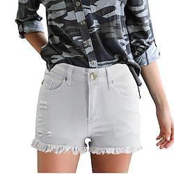 Women's Shorts Cotton Plain Black White Casual Daily Short Going out Weekend Summer Lightinthebox