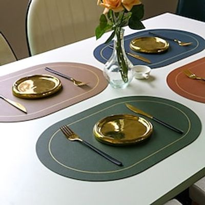 Vinyl Placemat Waterproof PVC Heat Resistant Dining Table Place Table Plate Mat Xmas Decor Fall Kitchen Table Mats Indoor Outdoor Lightinthebox