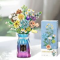 Mini Building Blocks Bouquet Set Creative DIY Mini Particle Building Blocks Plant Bouquet Collection Home Desktop Decor Romantic Gifts For Girls Birthday Christmas Gifts For Kids Adults Lightinthebox - thumbnail