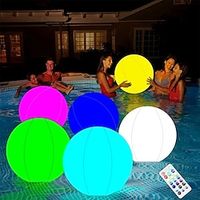 1pc Swimming Pool Outdoor Pvc Inflatable Luminous Ball Remote Control LED Glitter Beach Ball 16 Color Changing Lights Entertainment Fun Fun Likefor Halloween Christmas Gift Lightinthebox - thumbnail