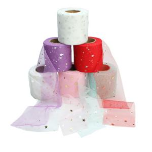 Star Confetti Glitter Tulle Mesh Roll