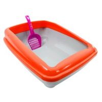 Cado Pet Open Cat Toilet With Scoop-large Orange - 39X50X17cm