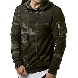Men's Hoodie Camouflage Green Gray Hooded Camo  Camouflage Work Casual Daily Basic Streetwear Casual Spring   Fall Clothing Apparel Hoodies Sweatshirts  Long Sleeve Lightinthebox