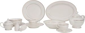 Royalford Premium Fine Bone Dinner Set 83pcs Plates & Bowls White - RF11045