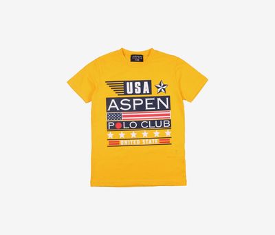 Kids Boys Graphic Print USA T-Shirt Yellow Kids Boys Graphic Print USA T-Shirt Yellow