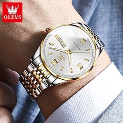 OLEVS 6777 Luxury Mechanical Automatic Watch Men Stainless Steel Strap Mens Watches Dual Calendar Waterproof Luminous Wristwatch miniinthebox OLEVS 6777 Luxury Mechanical Automatic Watch Men Stainless Steel Strap Mens Watches Dual Calendar Waterproof Luminous Wristwatch miniinthebox