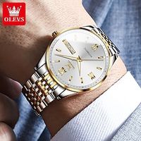 OLEVS 6777 Luxury Mechanical Automatic Watch Men Stainless Steel Strap Mens Watches Dual Calendar Waterproof Luminous Wristwatch miniinthebox - thumbnail