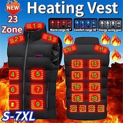 Unisex 23 Areas Heating Vests Men Winter Electric Heated Jacket Women USB Infrared Waistcoat For Sports Hiking Camping miniinthebox