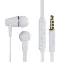 Hama" Joy” headphones, in-ear, microphone, flat ribbon cable, White Hama" Joy” headphones, in-ear, microphone, flat ribbon cable, White