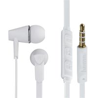 Hama" Joy” headphones, in-ear, microphone, flat ribbon cable, White - thumbnail