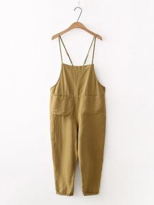 Casual Strap Pure Color Jumpsuits