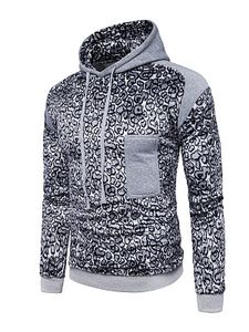 Leopard Drawstring Men Hoodie