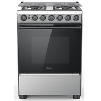 Midea 60cm Gas Cooker, with Full Safety, Auto Ignition, Rotisserie - Stainless Steel Finish- BME62058FFD-D