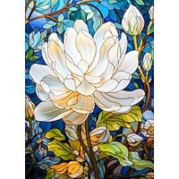 1pc Floral DIY Diamond Painting Glass Crystal Painted White Floral Diamond Painting Handcraft Home Gift Without Frame miniinthebox