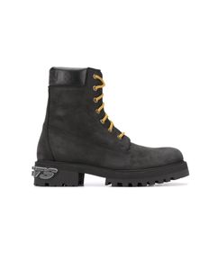 Black Rubbered Logo Boots