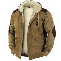 Graphic Prints Cowboy Daily Classic Casual Men's 3D Print Hoodie Jacket Fleece Jacket Outerwear Holiday Vacation Going out Hoodies Light Brown Blue Brown Hooded Fleece Winter Designer Lightinthebox - thumbnail