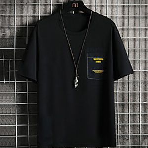 Men's Unisex Tee T shirt Hot Stamping Graphic Prints Letter Plus Size Print Short Sleeve Casual Tops Cotton Basic Fashion Designer Big and Tall White Black Light gray miniinthebox