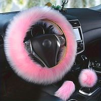 3PCs/Set Car Steering Wheel Cover Gear Shift Handbrake Fuzzy Cover Winter Warm Fashion Universal Car Interior Accessories miniinthebox