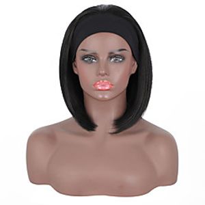 Headband Wig Synthetic Straight Bob Wigs For Black Women Wigs Short Headband Hair With Scarf Glueless No Colored Headband miniinthebox