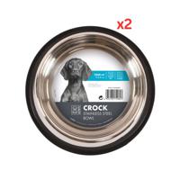 M-pets Crock Stainless Steel Bowl Xxl (Pack of 2)