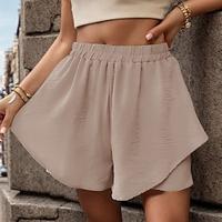 Women's Shorts Polyester Plain Khaki Casual Daily Short Going out Weekend Summer Lightinthebox