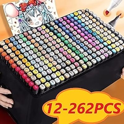 12pcs-262pcs Color Art Markers Double-ended Sketch Markers Set For Drawing Comics Design HalloweenThanksgiving And Christmas Gift Lightinthebox