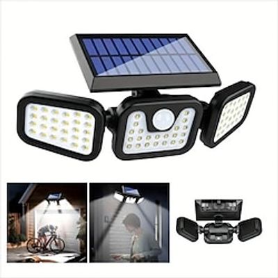 Solar Induction 3-Head High Brightness Wall Lamp Garage Courtyard Road Garden Multifunctional 74 LEDs 5W Lightinthebox