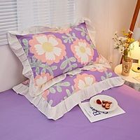Quality Pastoral Refreshing 2pc Set of Pillow Cases Soft Comfortable Decoration /2PCS Home Office Pillowcase Living Room Bedroom Sofa Cushion Cover Solid Color Refreshing Girly Style Soft Comfortable miniinthebox - thumbnail