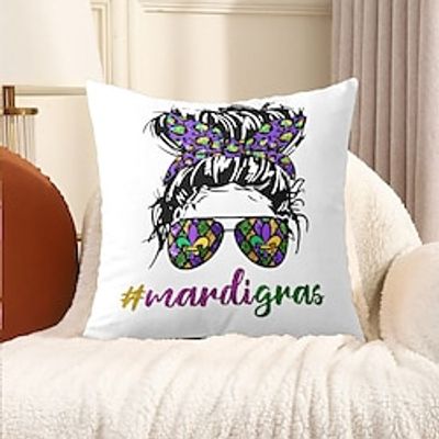 1PC Carnival Day Double Side Pillow Cover Soft Decorative Square Cushion Case Pillowcase for Bedroom Livingroom Sofa Couch Chair Lightinthebox