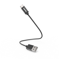 Hama Charging/Data Cable, USB Type-C, 0.2 m, Black - thumbnail