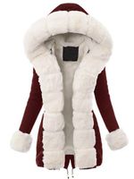 Hooded Coat Fur Collar Cotton Coat - thumbnail