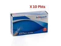 Hotpack Blue Vinyl Gloves Medium 100pieces - BVGM