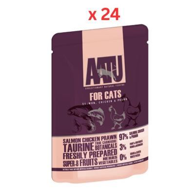 Aatu Salmon Chicken & Prawn Wet Cat Food 85g Pack Of 24