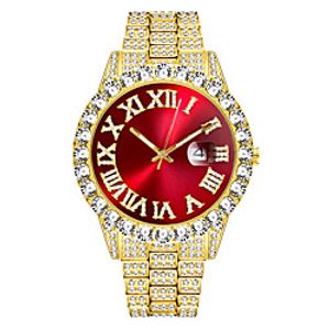 missfox watches men's personality hip-hop style big roman diamond watch miniinthebox