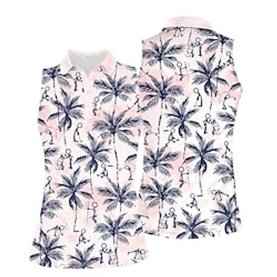 Women's Polo Shirt Golf Shirt Golf Clothes Breathable Quick Dry Soft Sleeveless Top Regular Fit Printed Summer Spring Tennis Golf Badminton miniinthebox