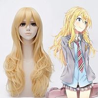 Cosplay Costume Wig Cosplay Wig Miyazono Kaori Shigatsu wa Kimi No Uso Curly Cosplay Halloween With Bangs Wig Long Blonde Synthetic Hair 25 inch Women's Anime Fashionable Design Cosplay Blonde miniinthebox - thumbnail