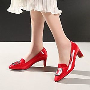 Women's Heels Chunky Heel Round Toe Daily PU Synthetics Almond White Black miniinthebox
