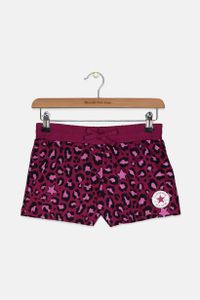 Big Girls French Terry Leopard Shorts  Rose Maroon