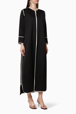 Monochrome Ribbed Abaya Monochrome Ribbed Abaya