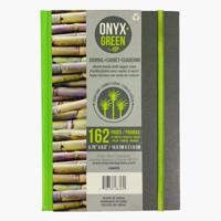 Onyx & Green 162-Page Hardcover Journal Notebook with Elastic Closure