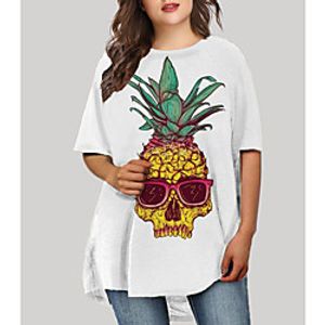 Women's Plus Size Dresses T Shirt Dress Tee Dress Short Mini Dress Half Sleeve Graphic Skull Print Basic Fall White XL XXL 3XL 4XL 5XL  Holiday Lightinthebox