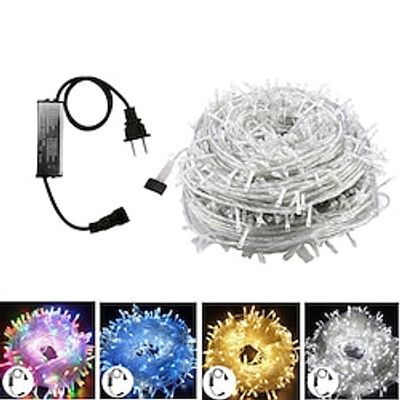 50M 100M Outdoor Waterproof Light String Festival Party Decorative Light 8-mode Iron Shell Waterproof Power Supply Garden Garden Garden Lighting Lamp Sky Full Star Light String 24V Low Voltage 1 set miniinthebox