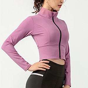 Women's Coat Skin Coat Full Zip Nylon Spandex Solid Color Sport Athleisure Jacket Long Sleeve Quick Dry Breathable Soft Comfortable Everyday Use Casual Daily Outdoor Lightinthebox
