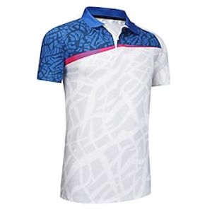 Men's Golf Shirt Tennis Shirt Breathable Quick Dry Moisture Wicking Short Sleeve T Shirt Top Regular Fit Printed Summer Gym Workout Tennis Badminton  Micro-elastic  Lightweight Lightinthebox