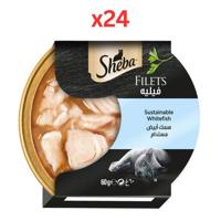 Sheba Filets Whitefish Wet Cat Food 60G (Pack of 24)